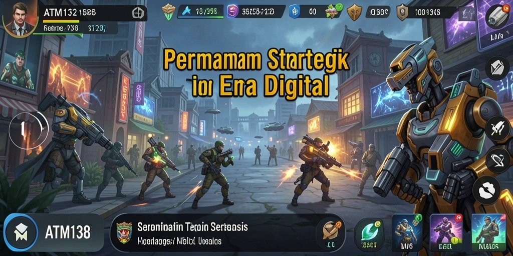 Screenshot gameplay ATM138 menunjukkan pertempuran strategis yang mendebarkan.