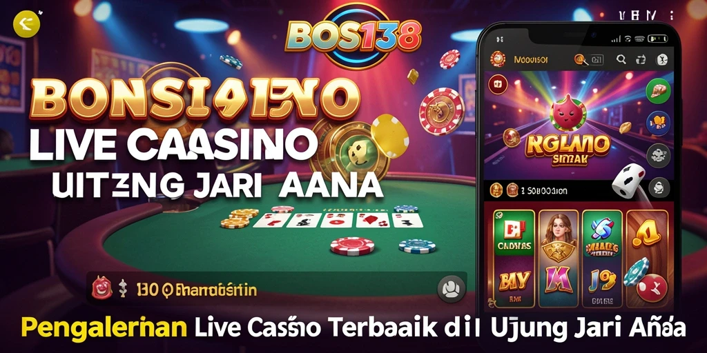 Screenshot gameplay <strong>BOS138</strong> menunjukkan suasana kasino dengan dealer live.