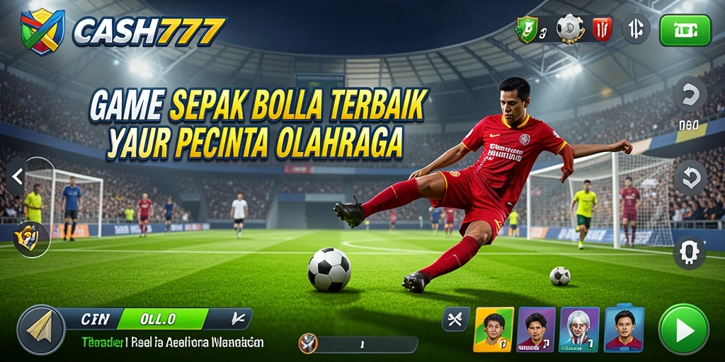 Tampilan gameplay menarik dari CASH777 pada saat pertandingan sepak bola.