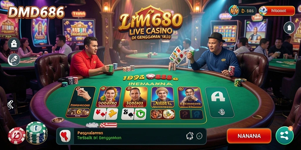 Tampilan gameplay Live Casino yang mengesankan dengan dealer langsung.