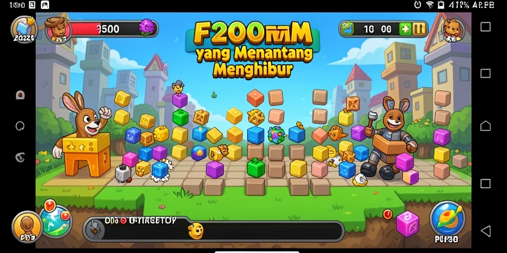 Tampilan gameplay F200M yang menarik dan penuh tantangan puzzle.