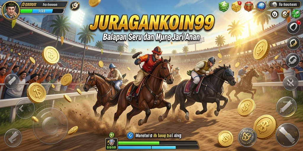 Screenshot gameplay JURAGANKOIN99 yang menunjukkan aksi balapan yang mendebarkan.