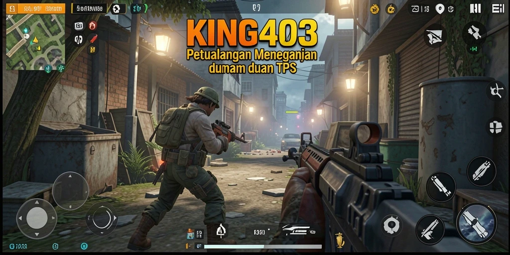 Tampilan gameplay KING403 dengan aksi seru dalam TPS.
