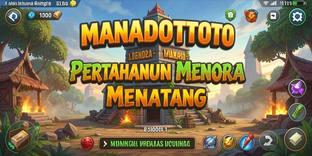 Screenshot gameplay MANADOTOTO menampilkan aksi menarik Tower Defense.