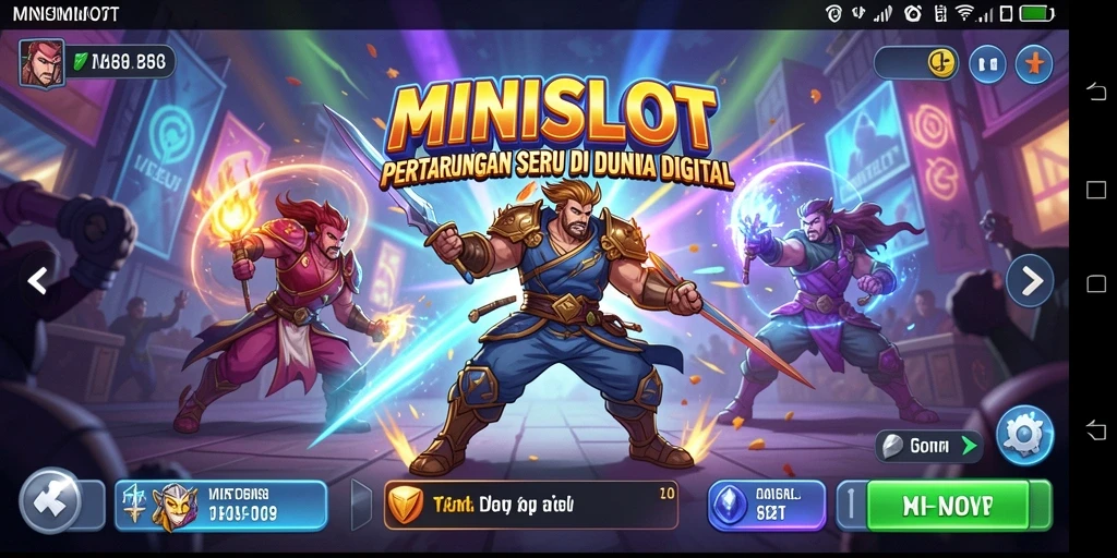 Tampilan gameplay <strong>MINISLOT</strong> yang intens dan mendebarkan saat bertarung.