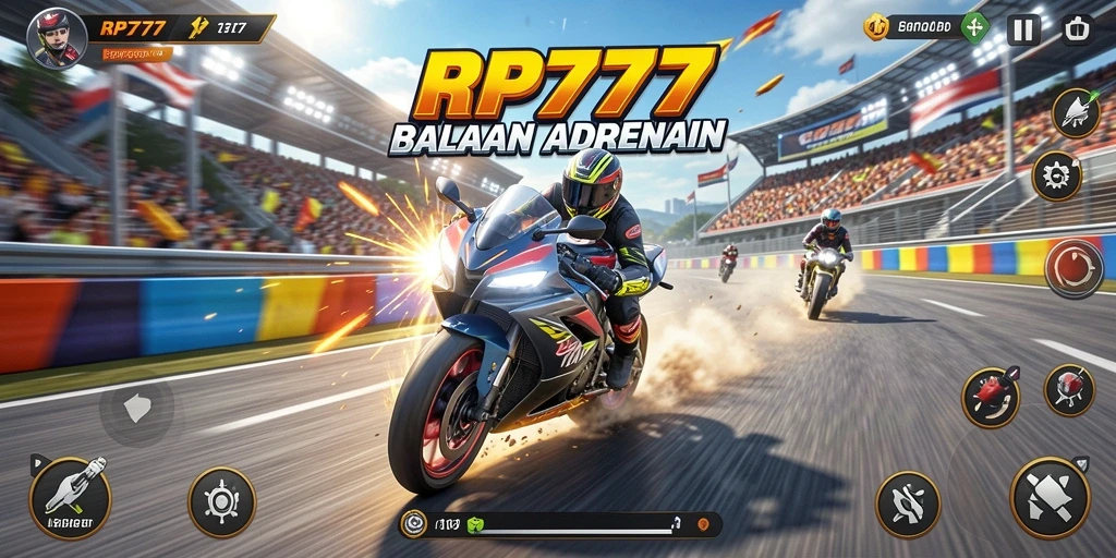 Gameplay balapan motor yang mendebarkan di RP777.