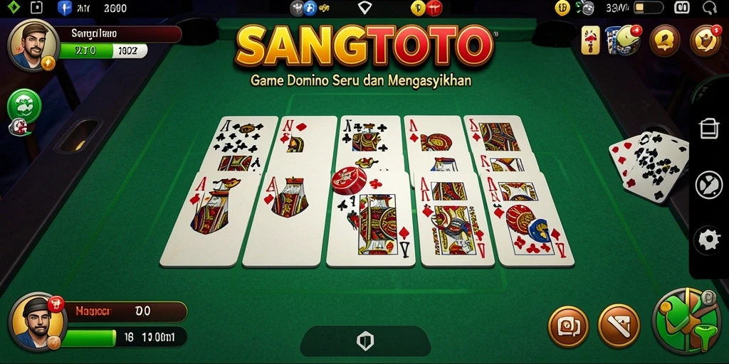 Tampilan gameplay seru dalam SANGTOTO dengan antarmuka dominonya.