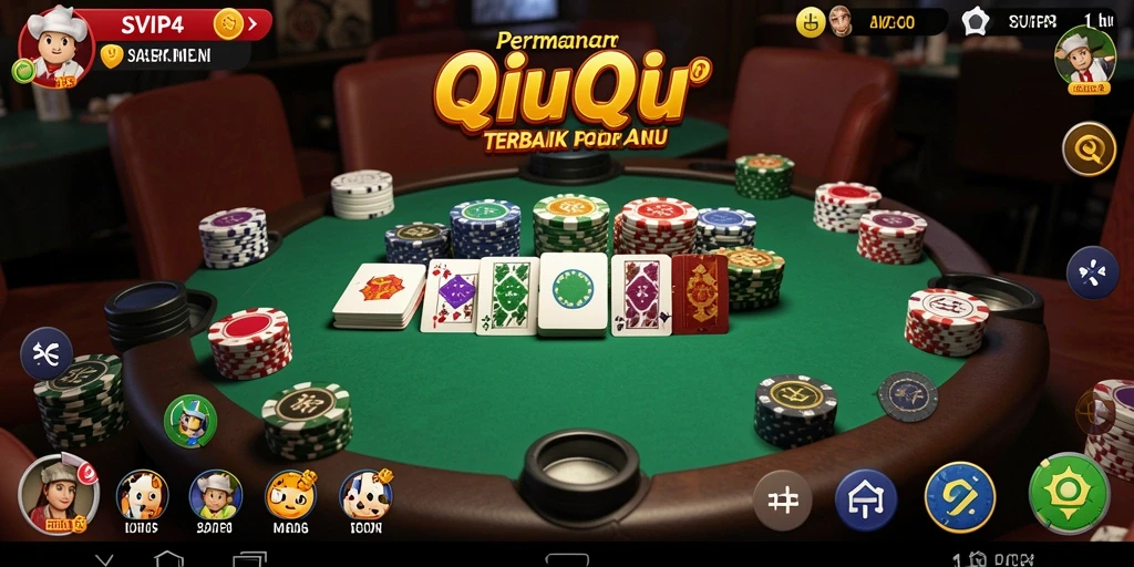 Screenshot gameplay SVIP4 yang menampilkan serunya permainan QiuQiu.