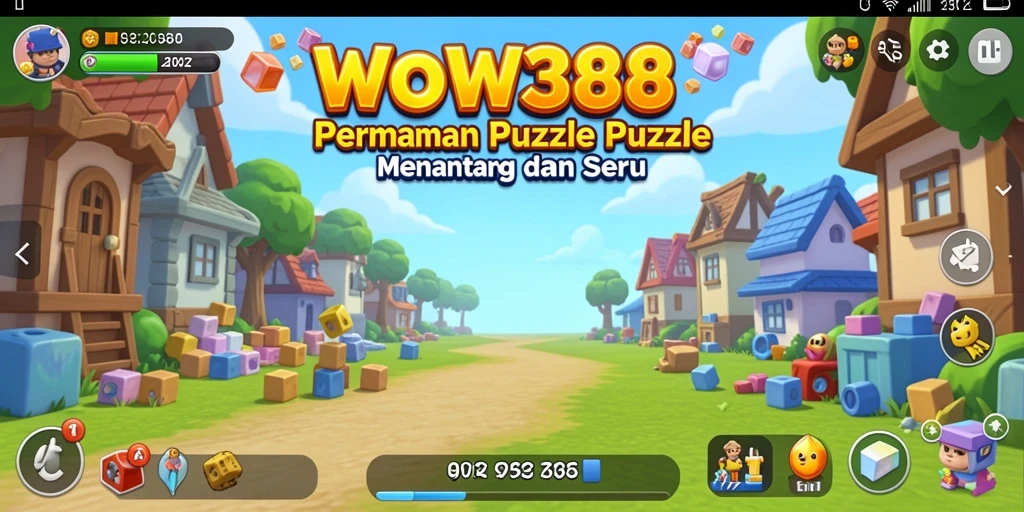 Tampilan gameplay WOW388, menunjukkan berbagai tantangan puzzle.