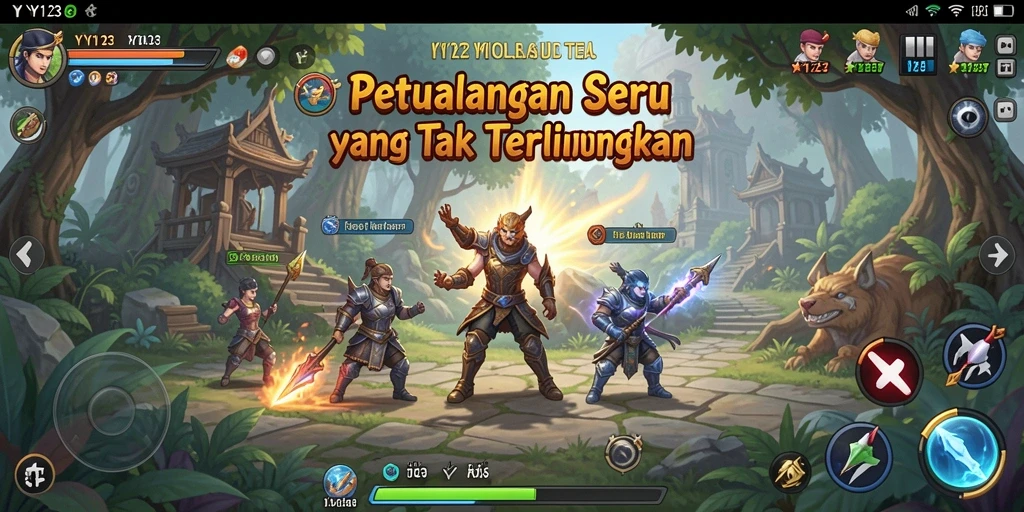 Tampilan gameplay YY123 menunjukkan aksi petualangan yang mendebarkan dan menarik.